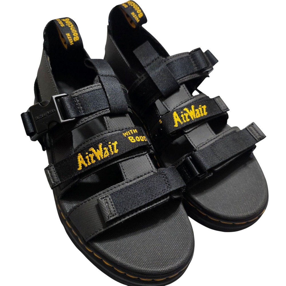 Dr. Martens Mens 10 Pearson Sandals Black Utility Gorpcore Strappy Buckle AW004